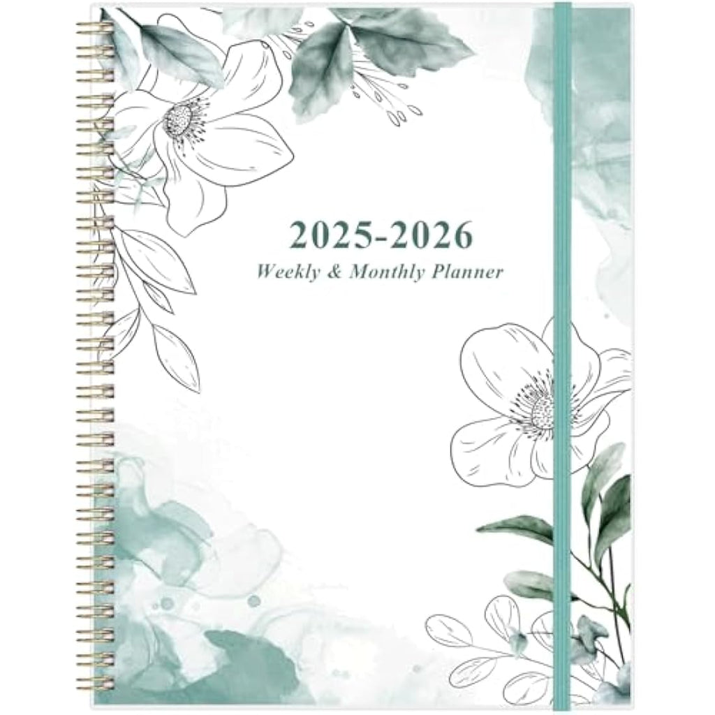 2025 Weekly & Monthly Planner – 8.5" x 11" Blue Flower