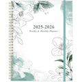 2025 Weekly & Monthly Planner – 8.5" x 11" Blue Flower