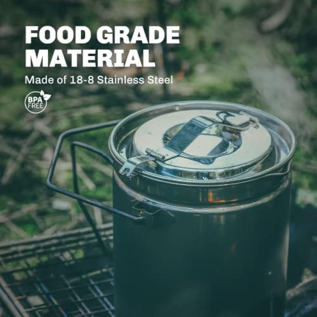 Fire-Maple 1.2L Stainless Steel Camping Pot with Steamer Basket