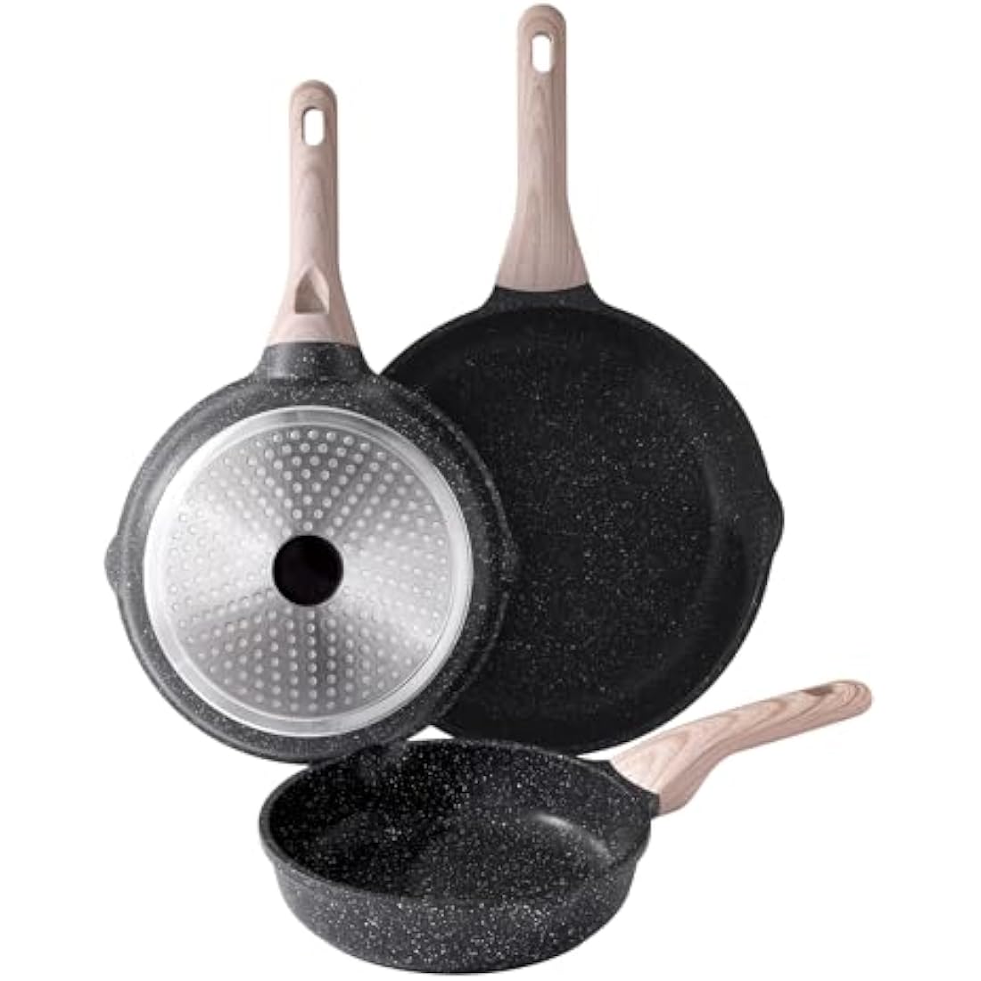 Nonstick Frying Pan Set | 3-Piece Induction Skillet Set