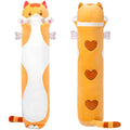 Mewaii 51in Long Cat Plush Body Pillow – Soft Orange Stuffed Animal