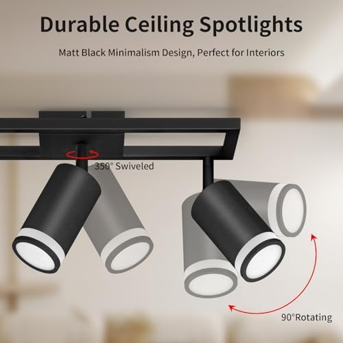 Dehobo 3-Way GU10 Ceiling Spotlight Bar | Black Industrial Swivel Light