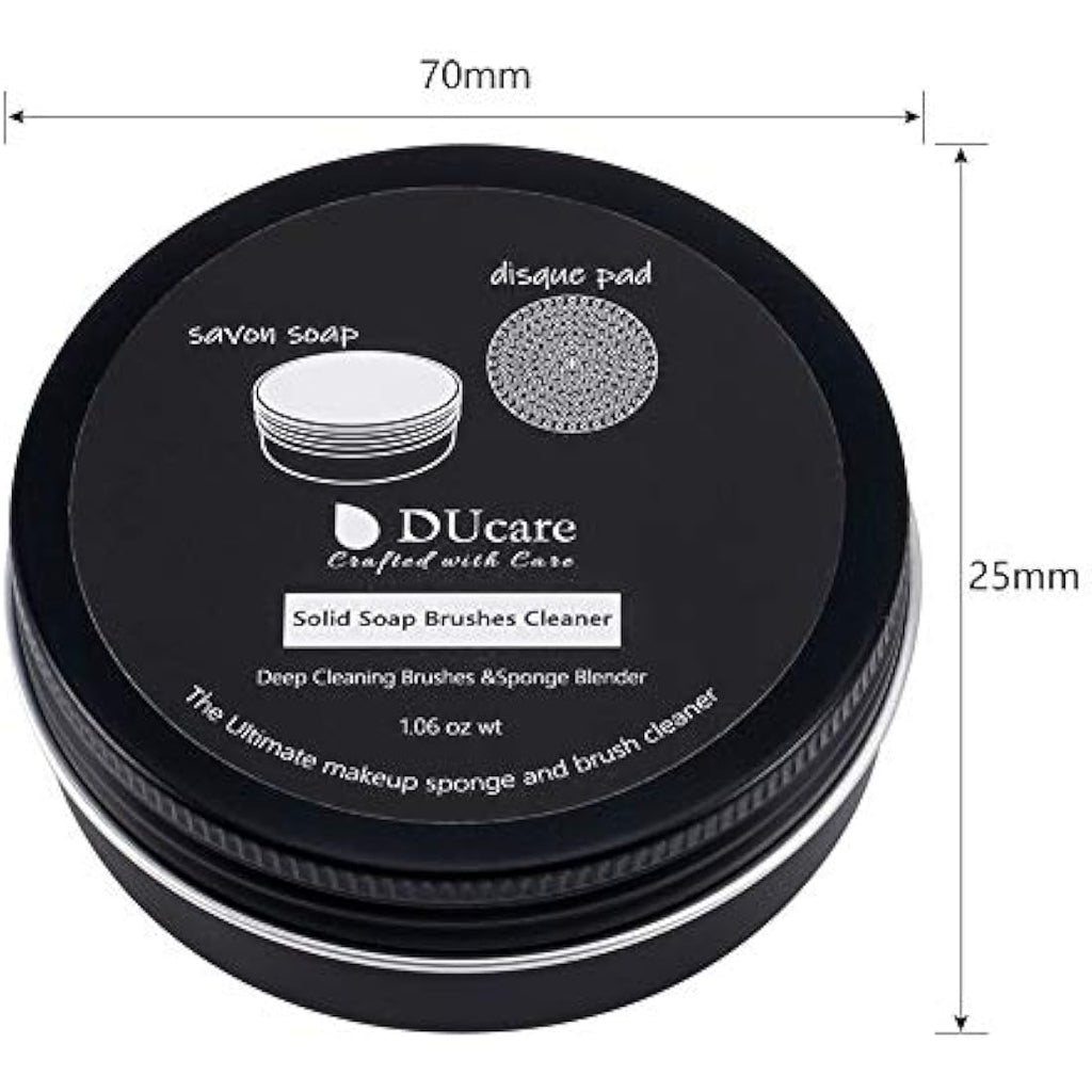 DUcare Makeup Brush Cleaner Set | Solid Coconut Oil Soap & Silicone Pad