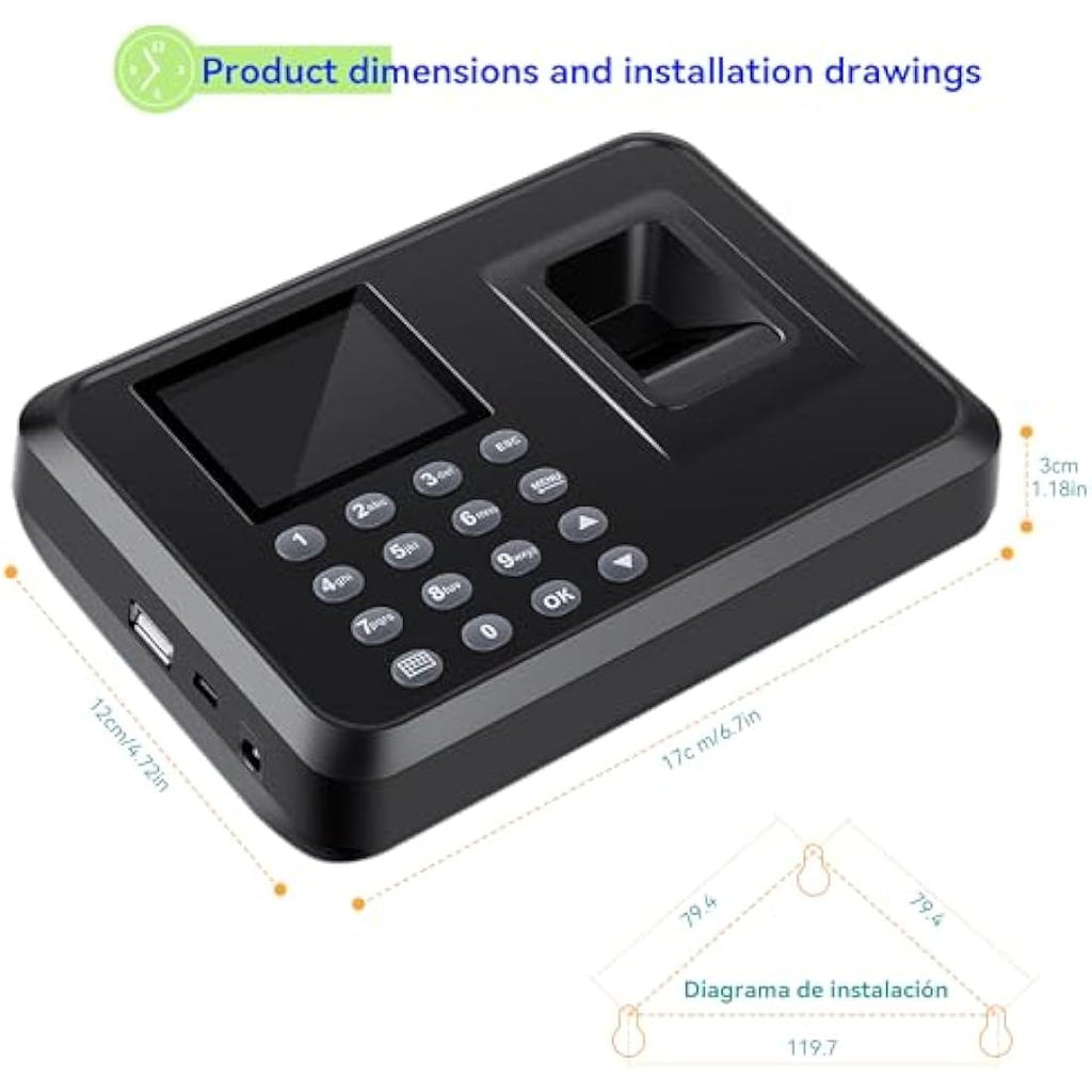 Diseleri Biometric Fingerprint Time Clock – Employee Punch Card Machine
