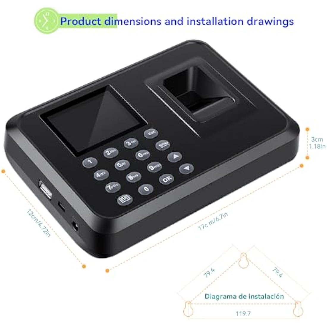Diseleri Biometric Fingerprint Time Clock – Employee Punch Card Machine