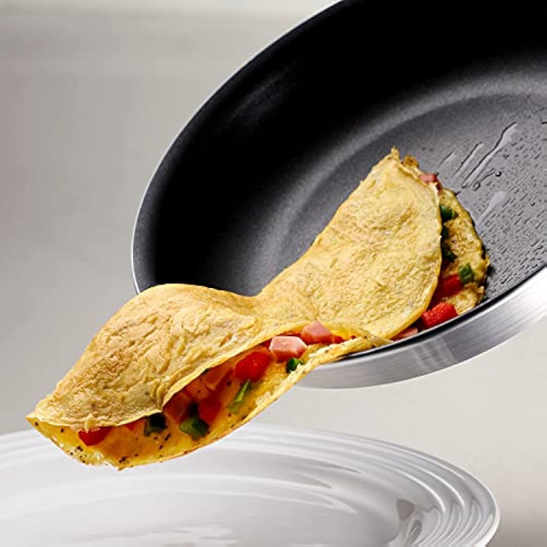 Tramontina Non-Stick Aluminium Frying Pan | Red Silicone Handle | 25 cm