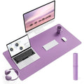 YSAGi Leather Desk Pad – Non-Slip Waterproof Writing Mat, Purple (90x43cm)