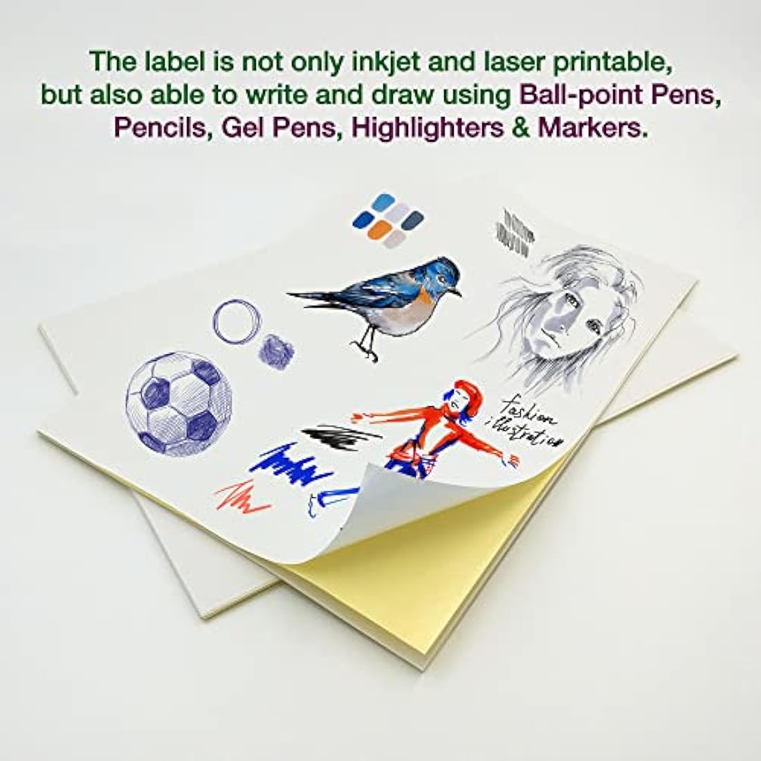 Evergreen Goods A4 White Matte Sticker Paper | 100 Sheets for Inkjet & Laser