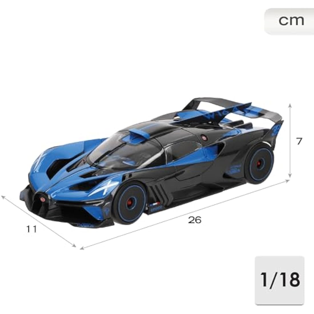 Bburago Bugatti Bolide Supercar – 1:18 Scale Diecast Model, Blue