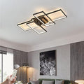 Becailyer Modern LED Flush Mount Ceiling Light | Dimmable 4-Square Black Lamp
