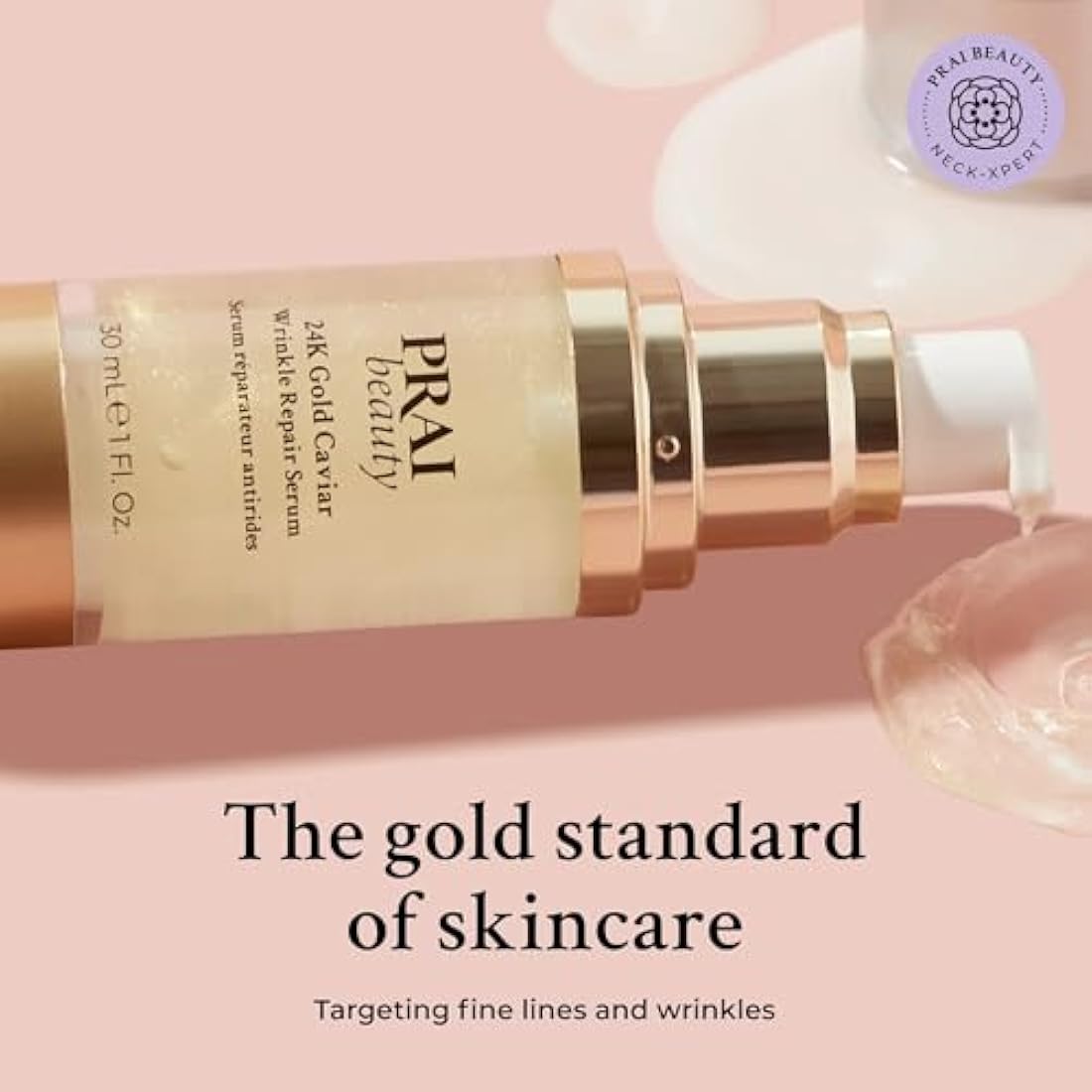 PRAI 24k Gold Caviar Wrinkle Repair Serum | Anti-Aging & Firming 30ml