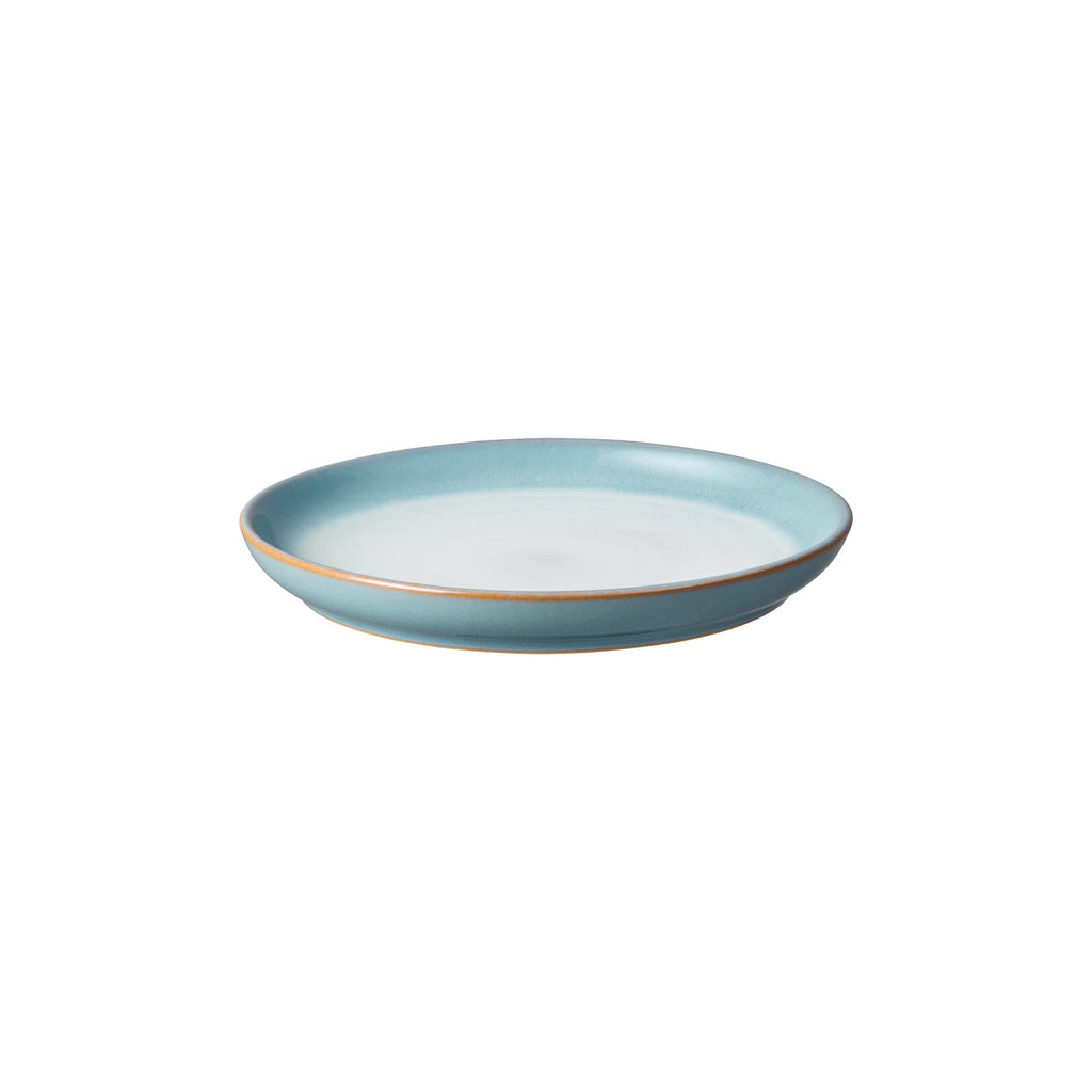 Denby Azure Haze Small Coupe Plates - Set of 4 Blue Stoneware