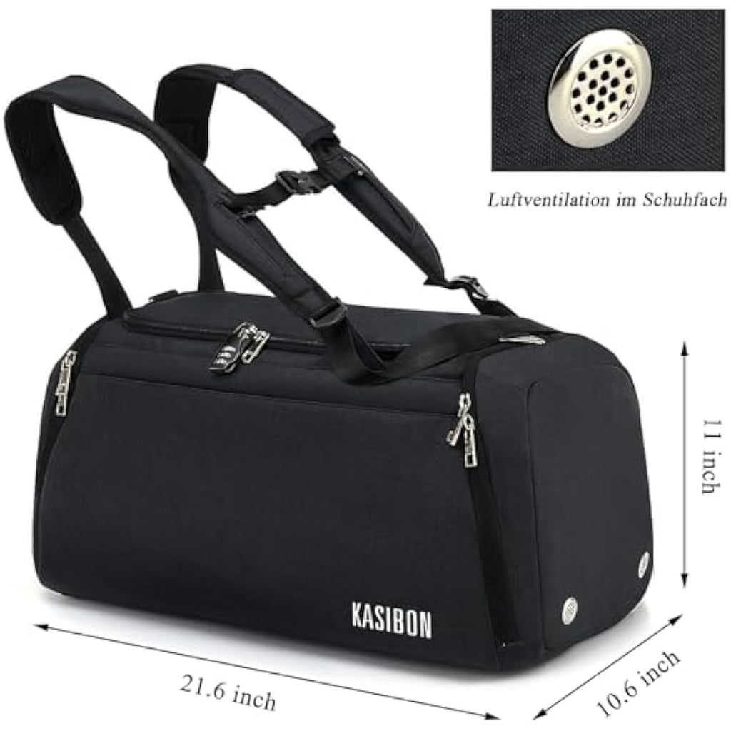 Jolof Store 42L Waterproof Gym Bag with Shoe Compartment & Lock