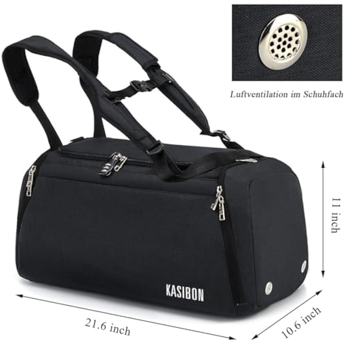 Jolof Store 42L Waterproof Gym Bag with Shoe Compartment & Lock