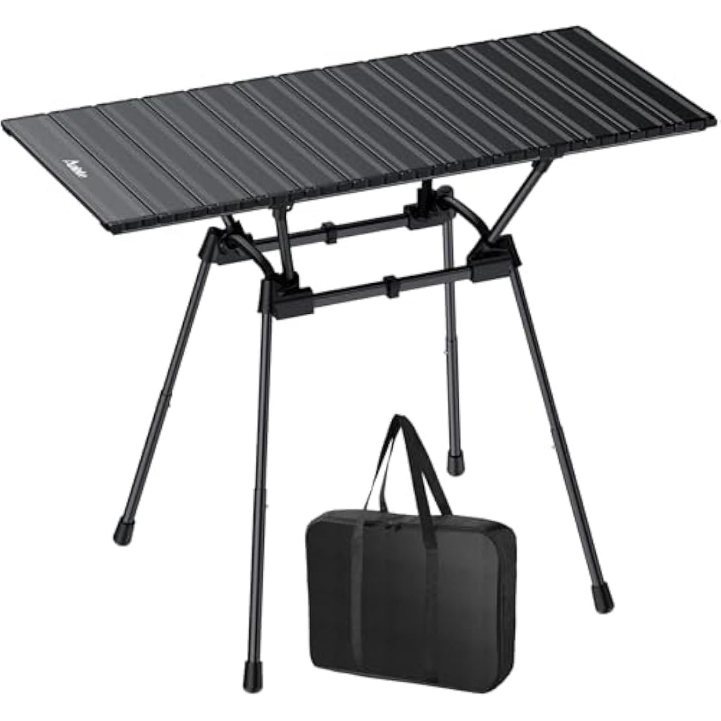 Anbte 3ft Folding Camping Table | 4 Adjustable Heights Aluminum Roll Up