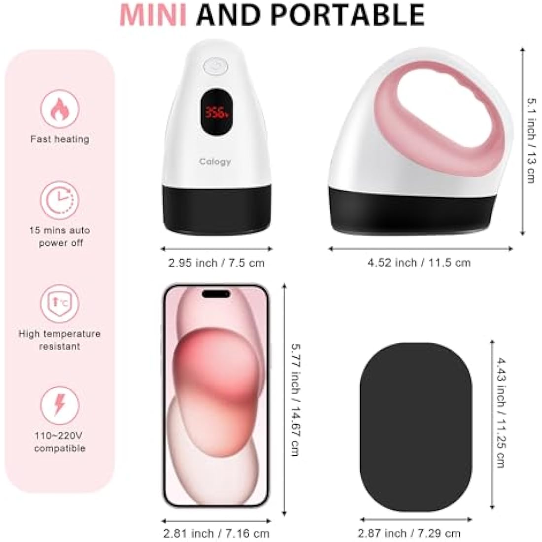 Calogy Mini Heat Press Machine - Portable Craft Iron with LED Display