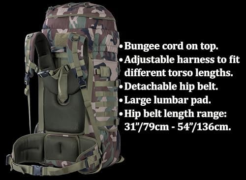 BACKFERRY 75L Tactical Backpack | Internal Frame & MOLLE System