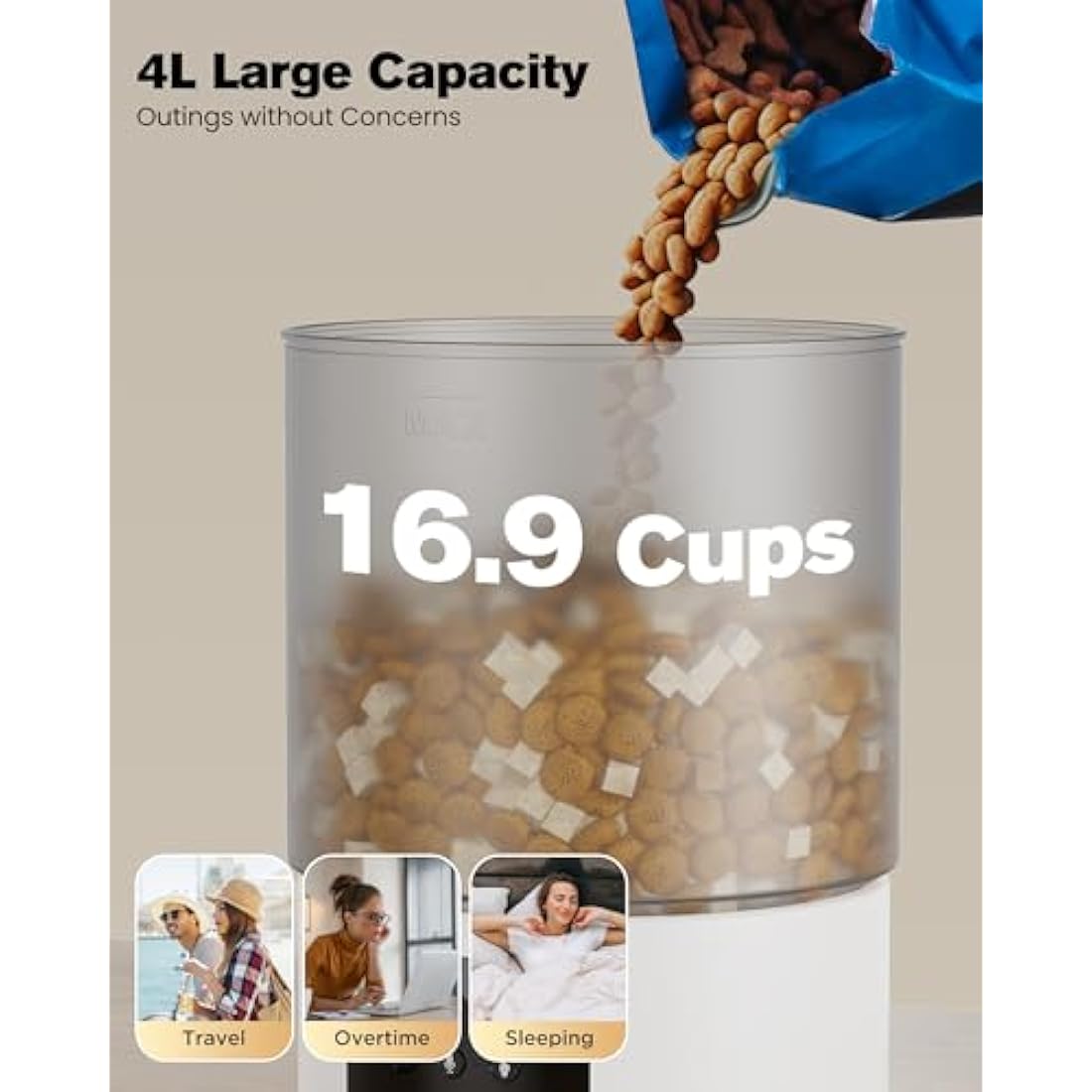 Jolof Store Automatic Cat Feeder – 4L WiFi Smart Food Dispenser with App