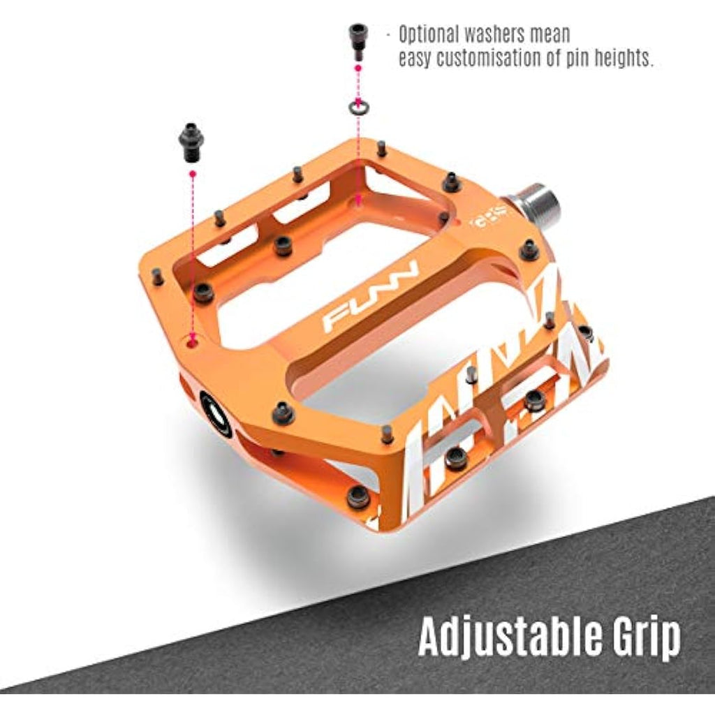 Funn Funndamental MTB Flat Pedals – CNC Alloy Wide Platform BMX Pedals