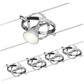 Paulmann Cardan Cable Lighting System – 4-Light Wire Set in Matt Chrome