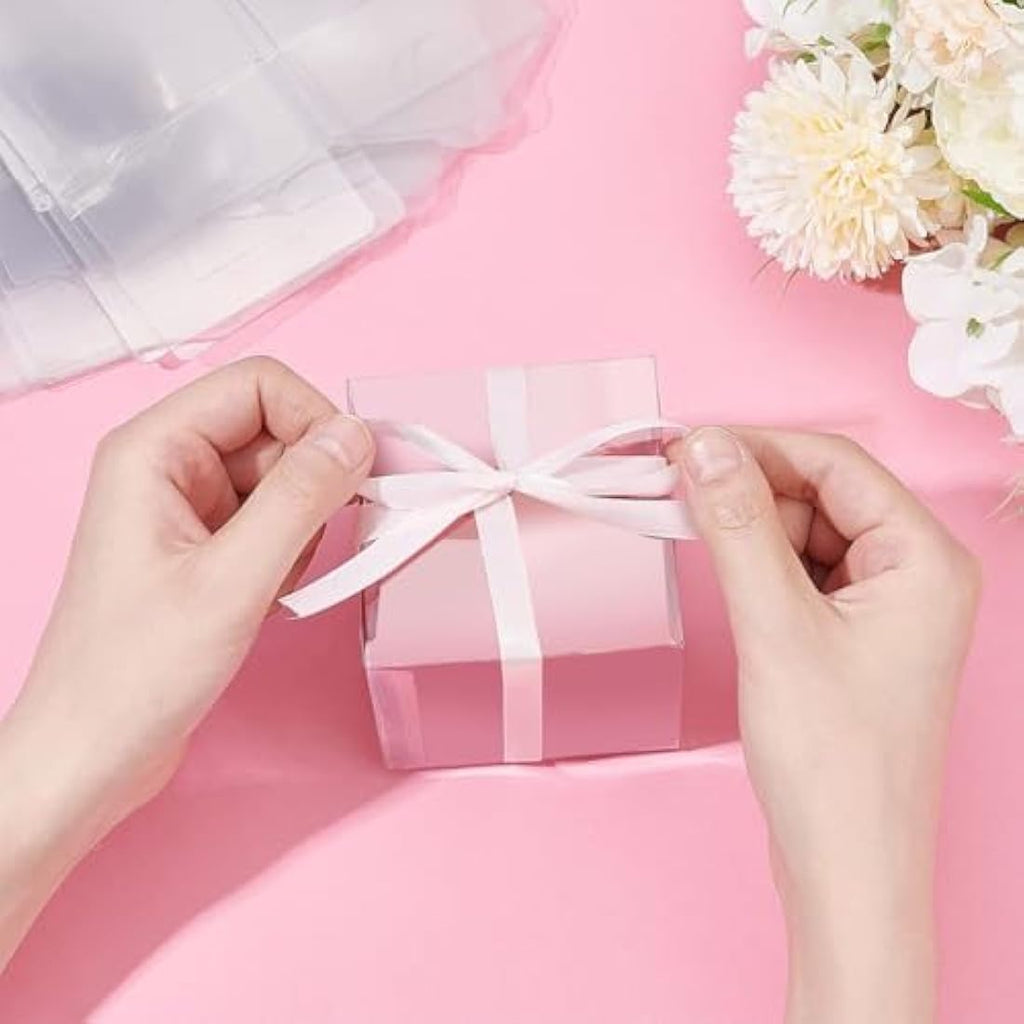 BENECREAT 20PCS Clear PET Gift Boxes - 8x8x8cm Square Party Favor Boxes