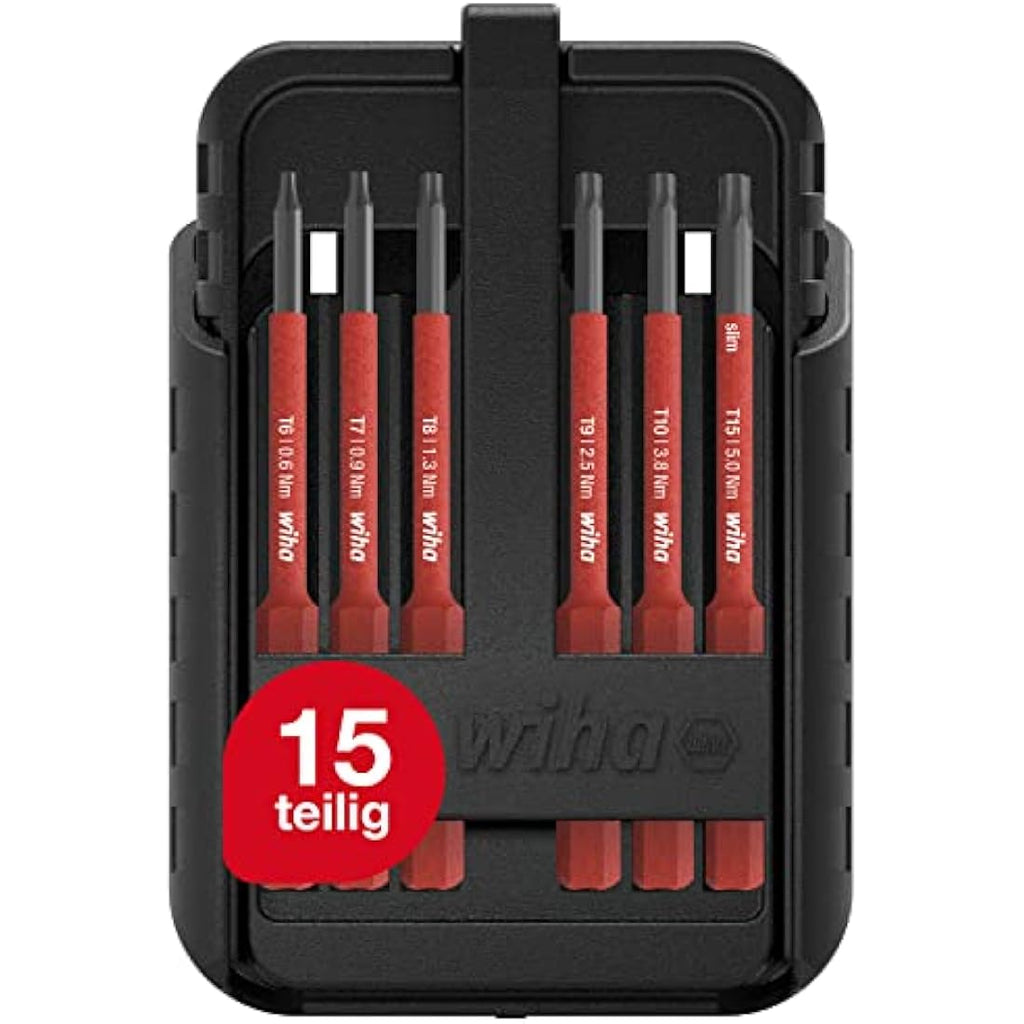 Wiha slimBit Box 6-Piece Insulated VDE Screwdriver Bit Set – 1000V AC