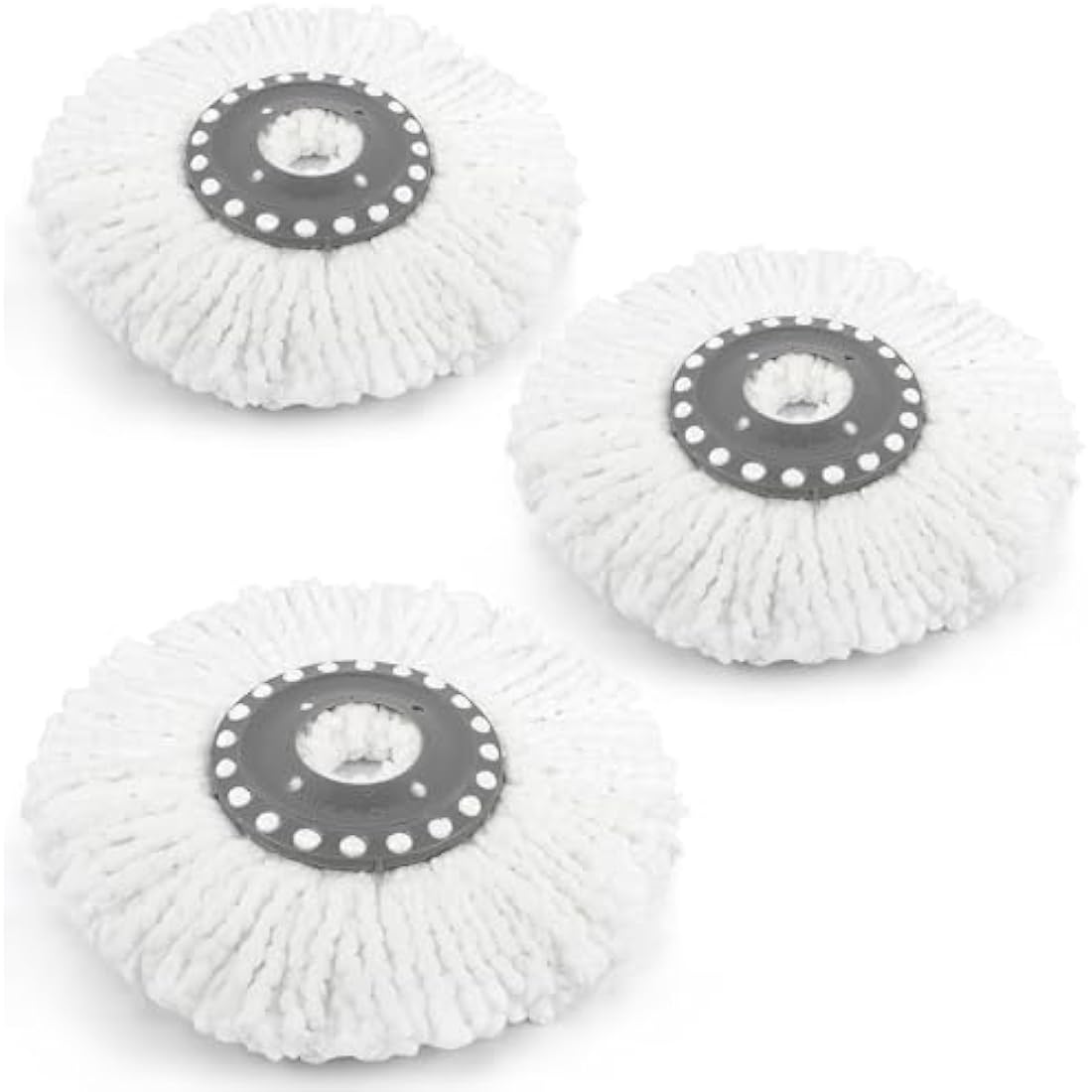 Jolof Store Microfibre Spin Mop Refills – 3 Pack Round Replacement Heads
