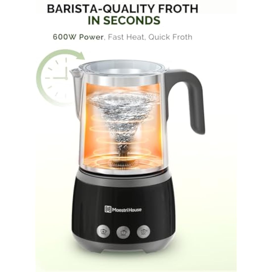 Maestri House 4-in-1 Electric Milk Frother – 500mL Hot & Cold Steamer