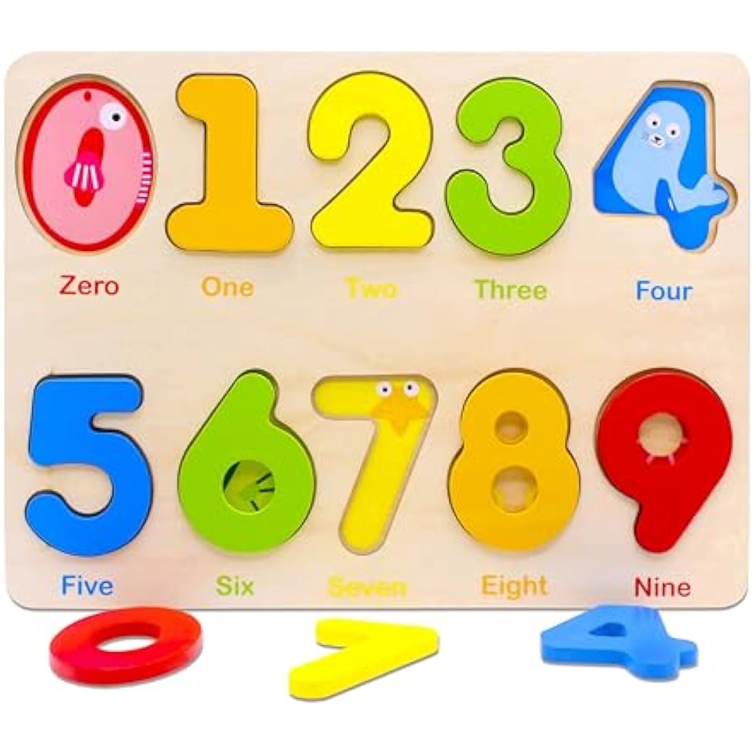 Wooden Number Puzzles – Montessori Learning Toys for Ages 2-4