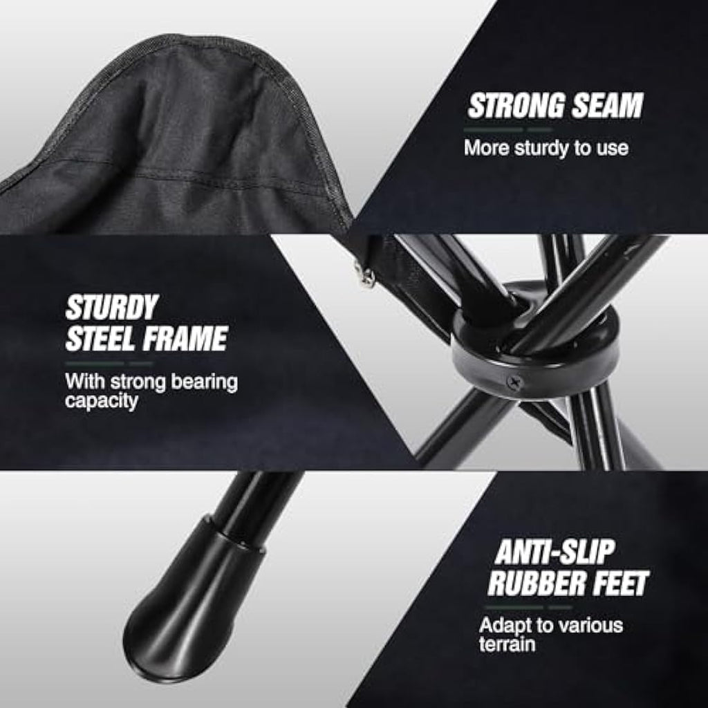 REDCAMP 2 Pack Tall Tripod Stool – 22.4" Folding Portable Camping Chairs
