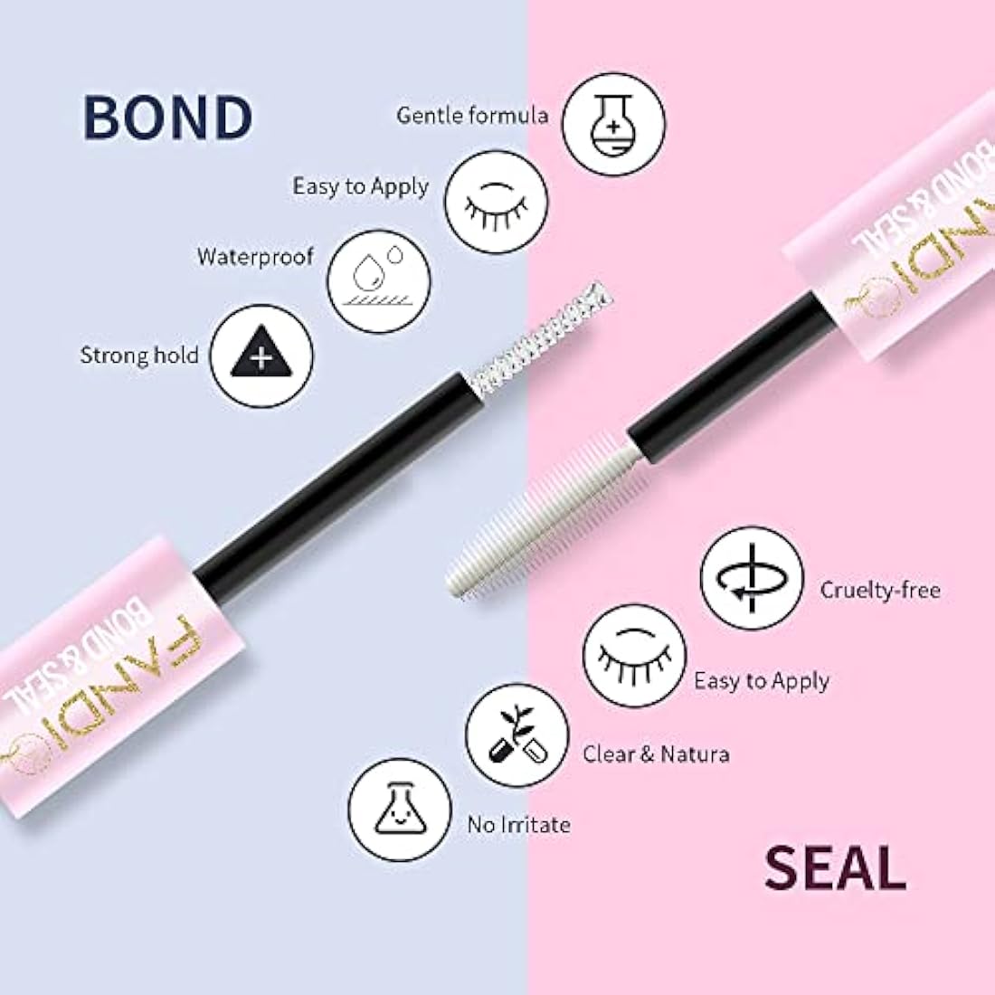 FANDIQ Lash Bond and Seal | Waterproof Cluster Eyelash Glue for DIY Extensions