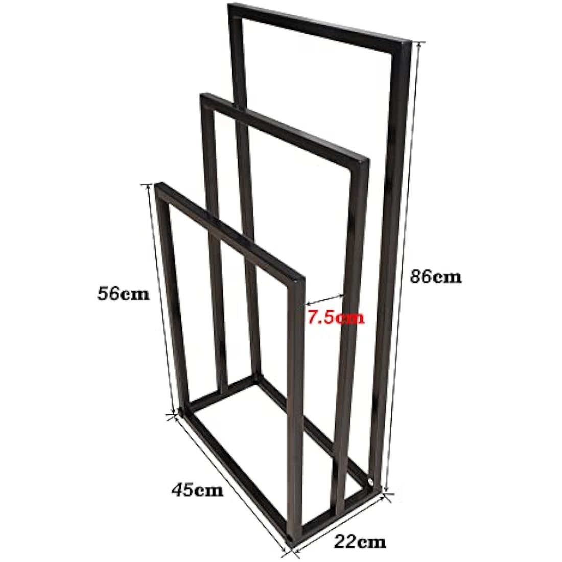 Jolof Store 3-Tier Freestanding Towel Rack – Black Steel Bathroom Stand