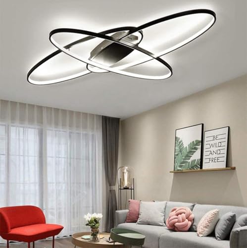 Modern Oval LED Ceiling Light – 90cm Dimmable Flush Mount