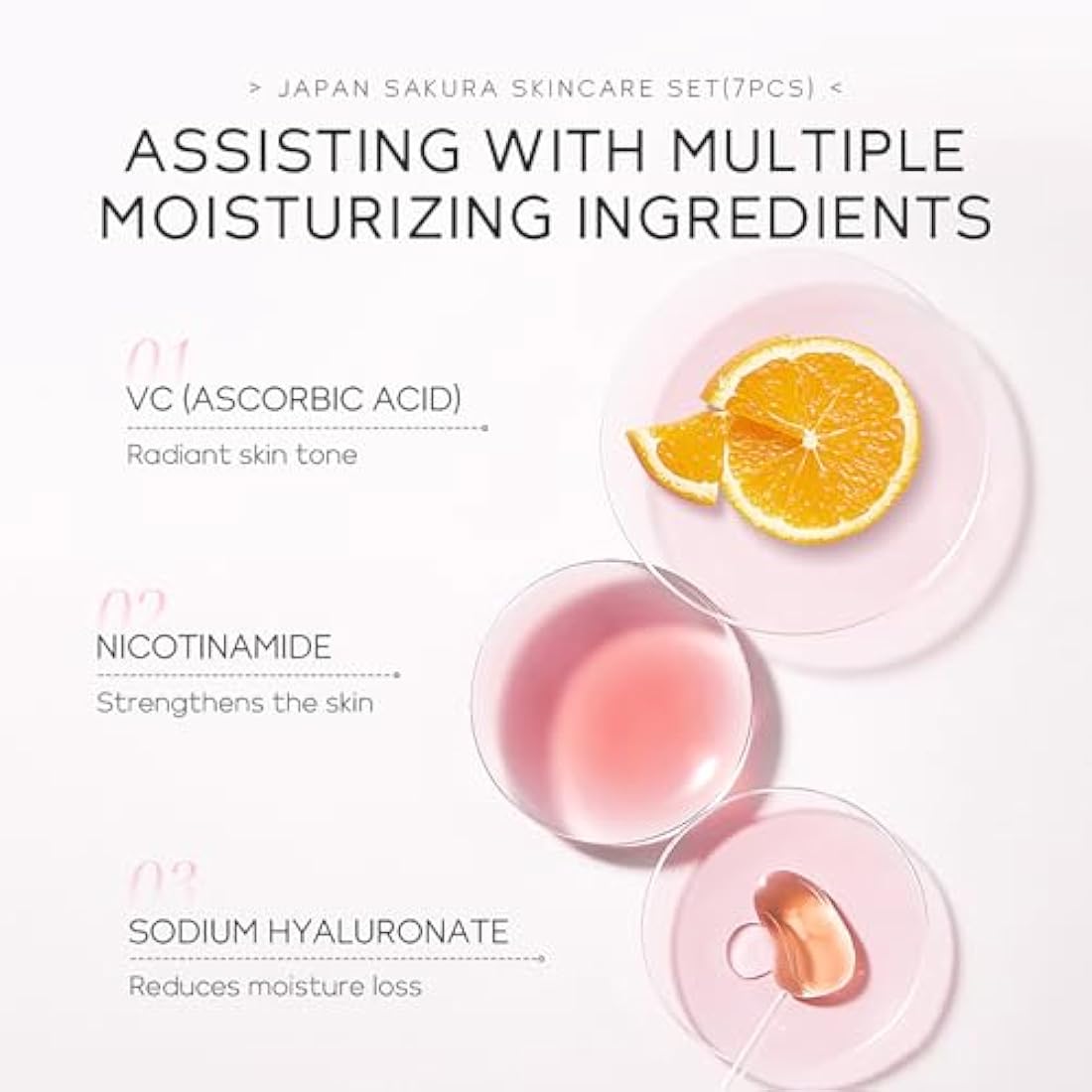 LAIKOU Japan Sakura Skincare Set | 7-Piece Anti-Aging Facial Gift Kit