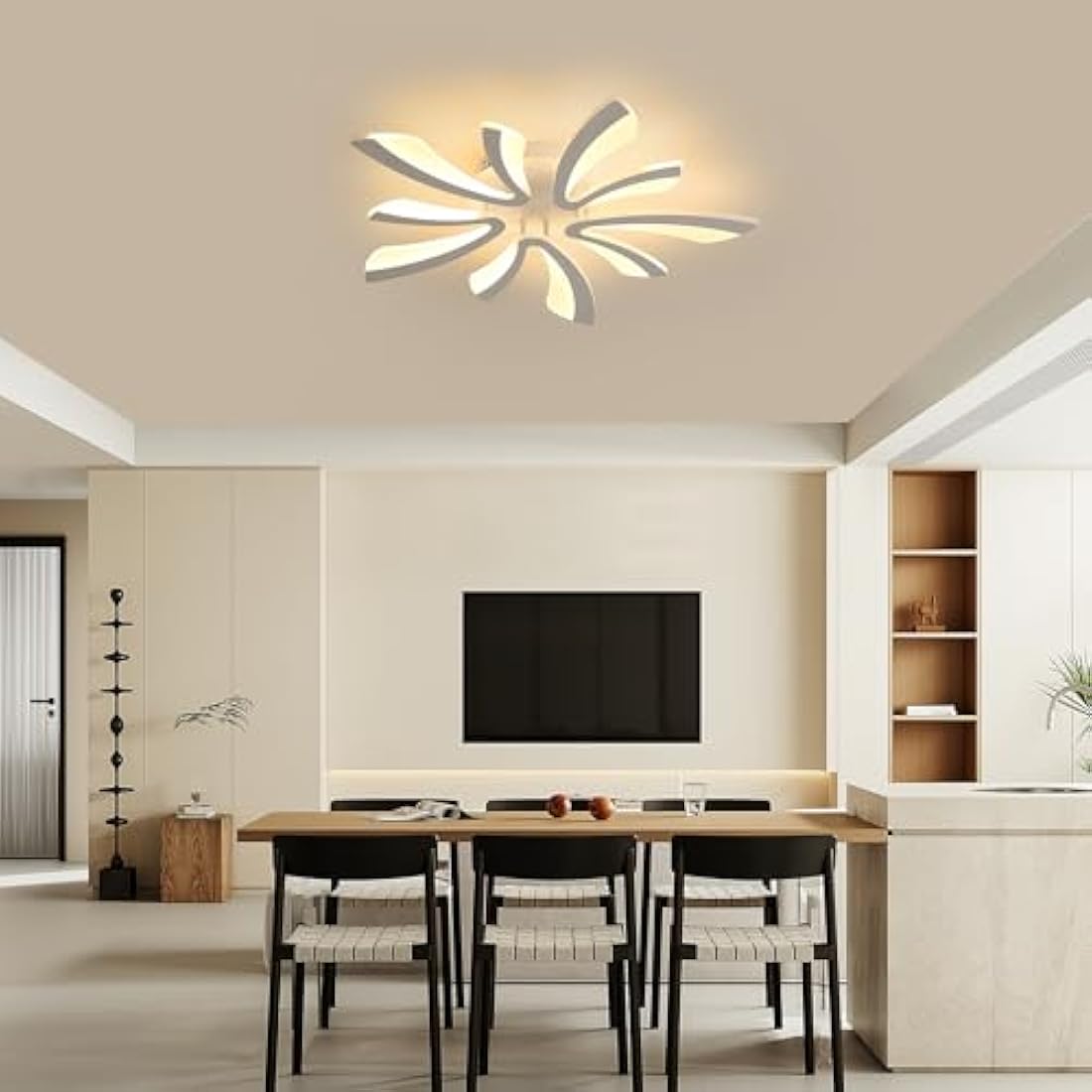 Comely Modern LED Ceiling Light – 50W V-Shaped Acrylic Fixture, 3000K