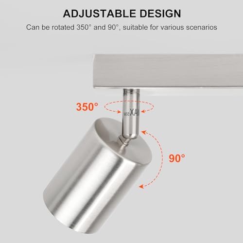 Ketom 4-Way Adjustable Ceiling Spotlight | Modern Matt Nickel GU10 Light