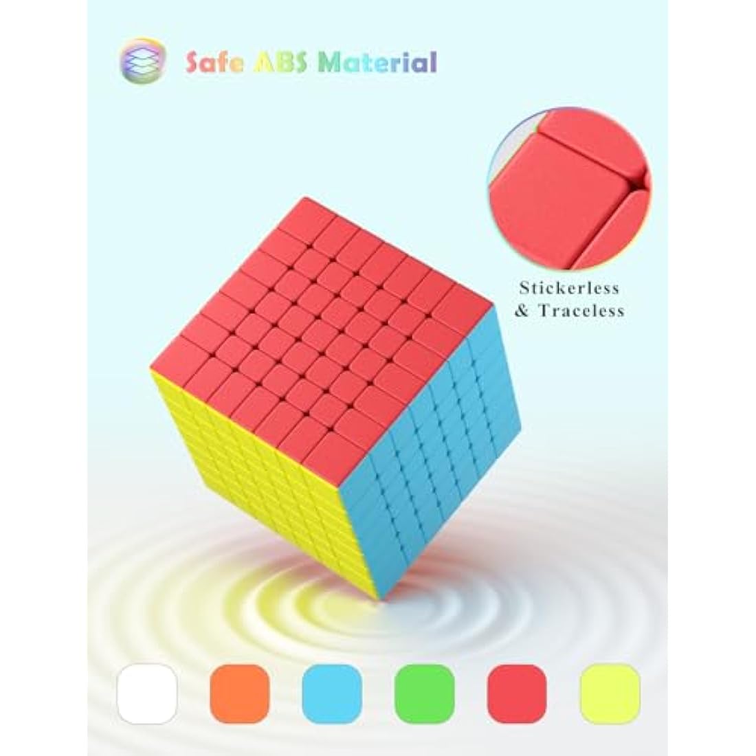 Roxenda 7x7 Speed Cube – Stickerless Frosted Magic Cube Puzzle Toy