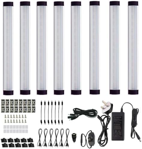 AIBOO Under Cabinet LED Light Bar Kit | Dimmable Warm White - 8 Panels