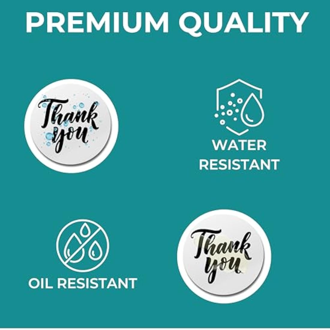Double Dragon Round Thermal Labels | 50mm x 50mm | 750 BPA-Free Stickers