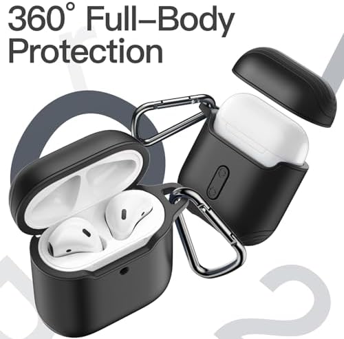 JETech AirPods Case (1st & 2nd Gen) – Shockproof TPU Cover with Keychain