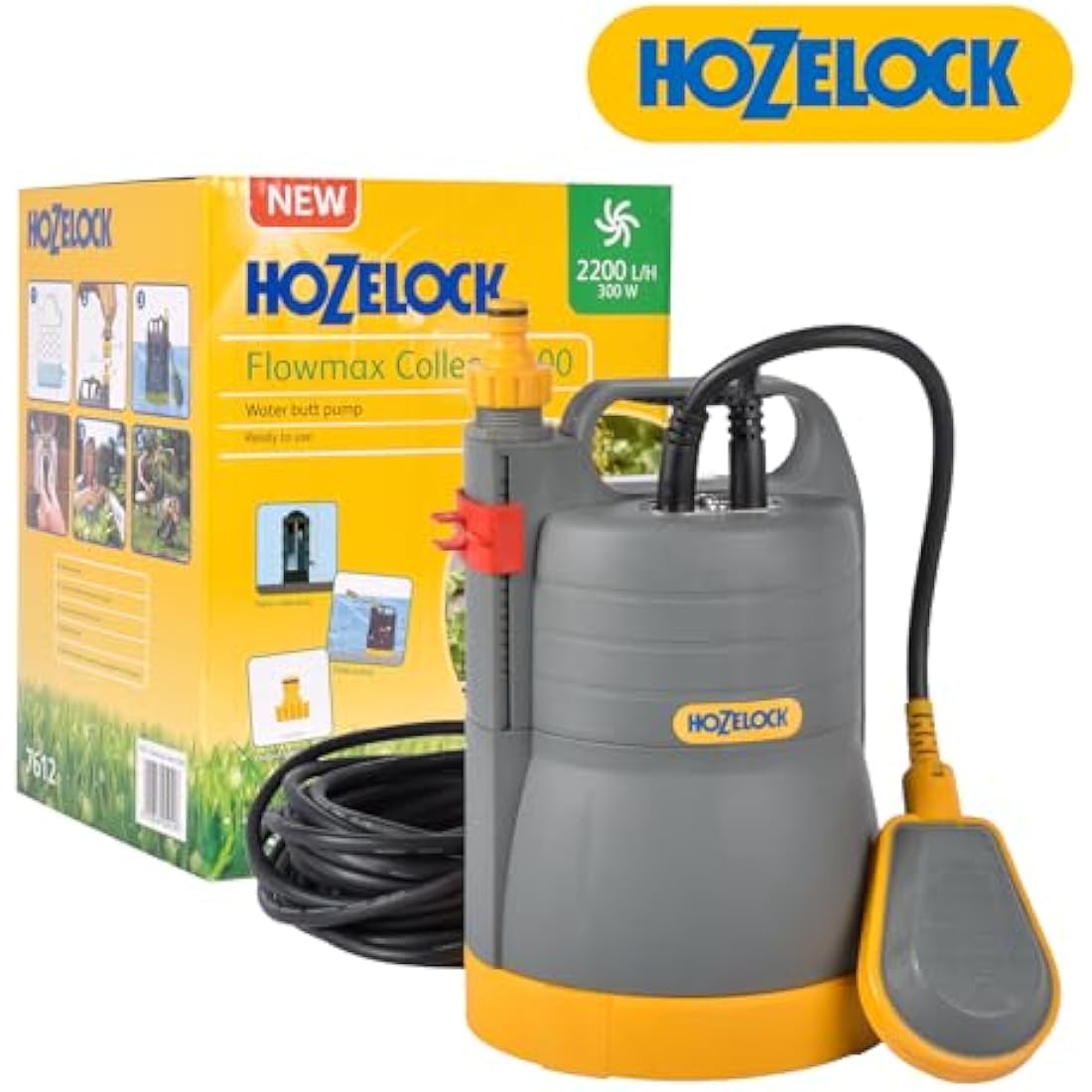 Hozelock Waterbutt Pump 2200 – 2200 LPH for Automatic Watering