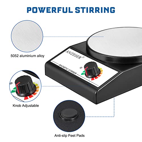 ANZESER Magnetic Stirrer | 3500 RPM Aluminum Mixer | 3000mL Capacity