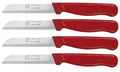 GGS Solingen German Stainless Steel Serrated Kitchen Knife Set - Red, 4pc