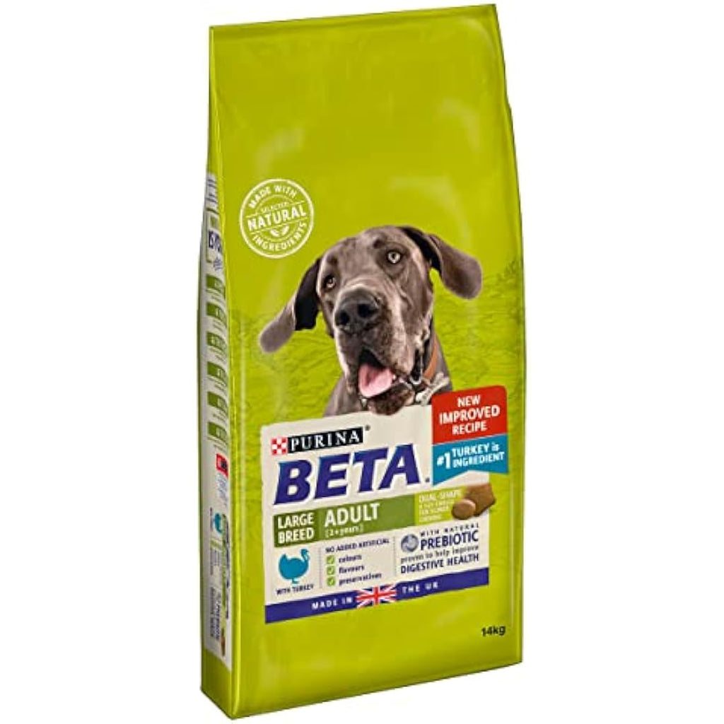BETA Large Breed Turkey Dry Dog Food - Natural Kibble for Digestion 14kg