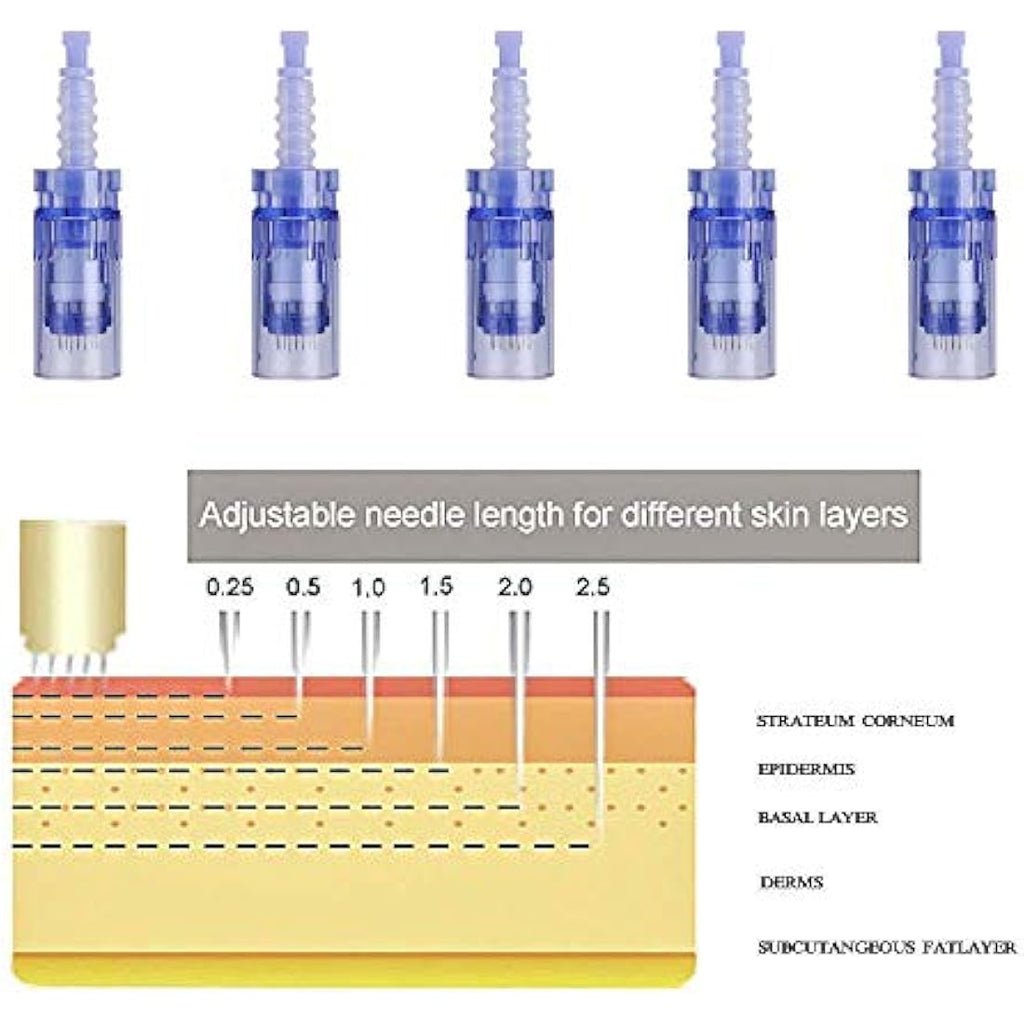 Dr. Pen A6 Replacement Needle Cartridges - 12 Pin Microneedles (20 Pack)