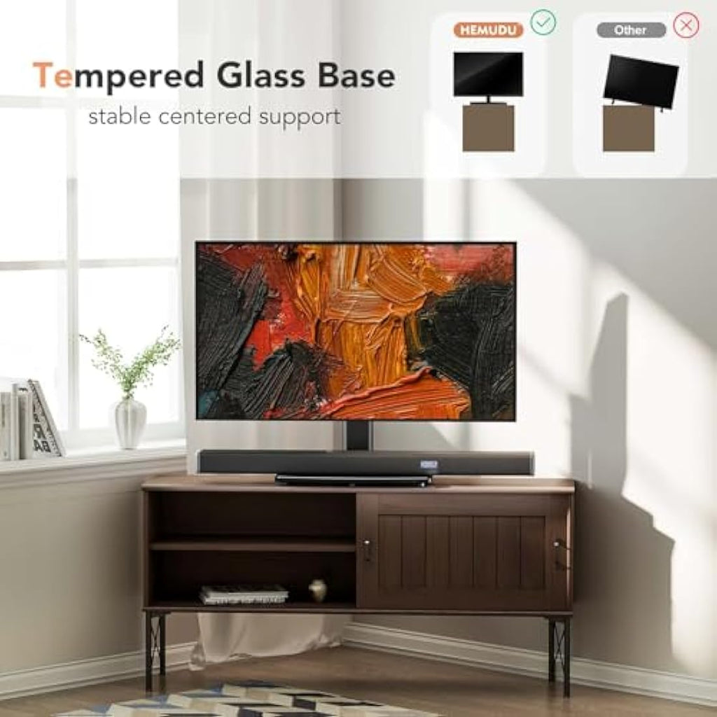 Jolof Store Universal Swivel TV Stand | 21-55 Inch Height Adjustable Base