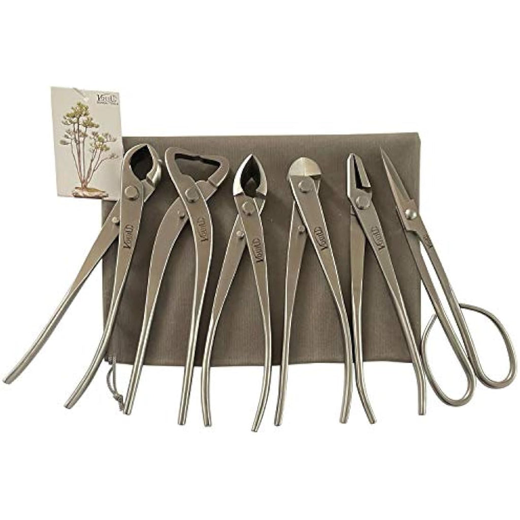 Jolof Store 6-Piece Stainless Steel Bonsai Tool Set with 210mm Cutters