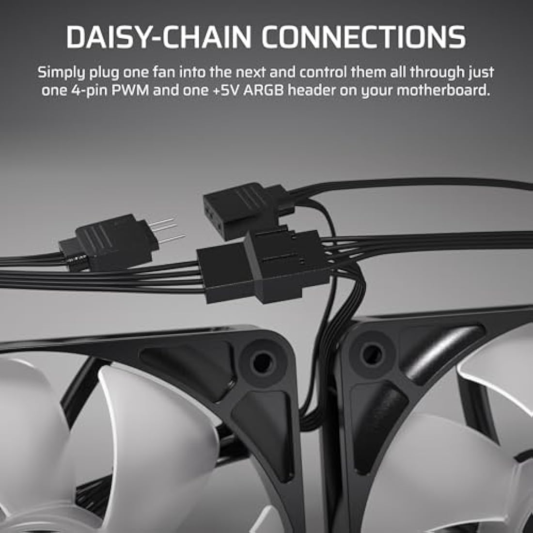 Corsair RS120 ARGB 120mm PWM Fans – Daisy-Chain Triple Pack – Black