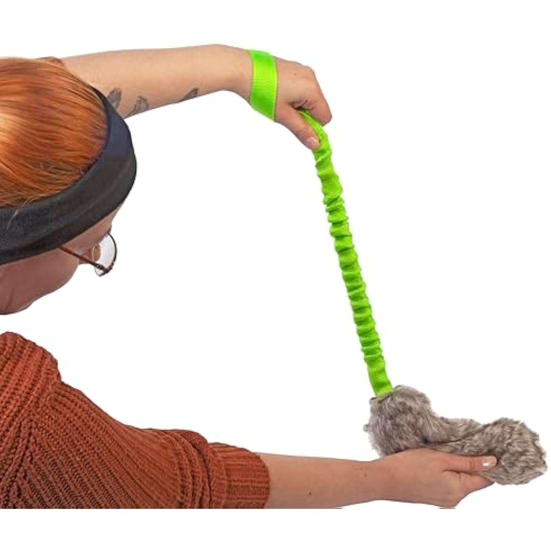 Dingo Bungee Dog Chaser Toy | Squeaky Artificial Fur Tug for Agility