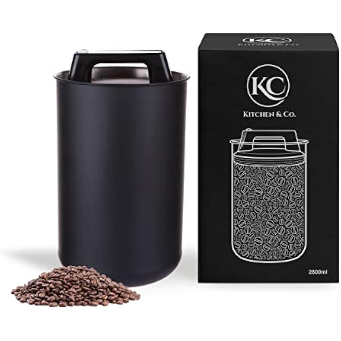 KC Kitchen & Co. Airtight Coffee Can – 1kg Stainless Steel Vacuum Tin